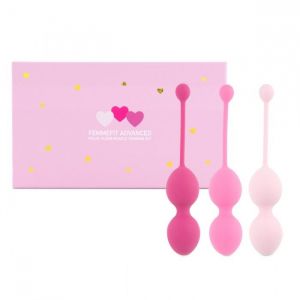 Набор из 3 розовых вагинальных шариков FemmeFit Advanced Pelvic Muscle Training Set