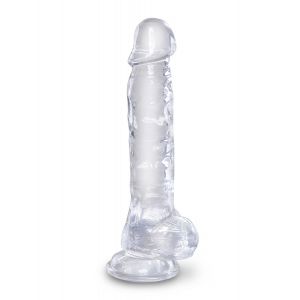 Прозрачный фаллоимитатор 8  Cock with Balls - 22,2 см.