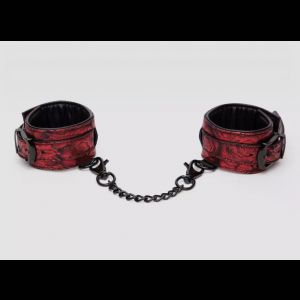 Красно-черные наручники Reversible Faux Leather Wrist Cuffs