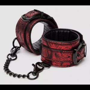 Красно-черные наручники Reversible Faux Leather Wrist Cuffs