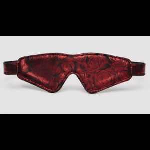 Двусторонняя красно-черная маска на глаза Reversible Faux Leather Blindfold