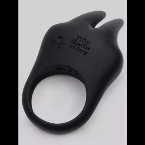 Черное эрекционное виброкольцо Sensation Rechargeable Vibrating Rabbit Love Ring