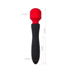 Черно-красный двусторонний вибромассажер Black&Red - 21 см.