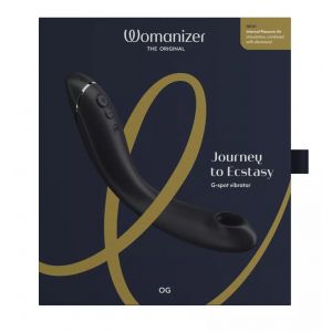 Темно-серый стимулятор G-точки Womanizer OG c технологией Pleasure Air и вибрацией - 17,7 см.