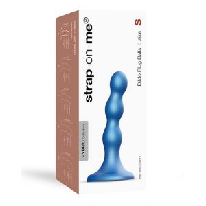 Голубая насадка Strap-On-Me Dildo Plug Balls size S
