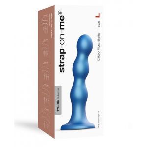 Голубая насадка Strap-On-Me Dildo Plug Balls size L