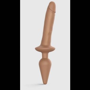 Карамельный двусторонний фаллоимитатор Strap-On-Me Dildo Plug-In Switch size L