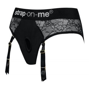 Черные трусики для насадок Diva Lingerie Harness - size L