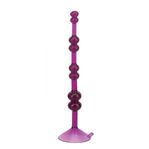 Фиолетовая анальная цепочка на присоске LOVE THROB PURPLE - 17,8 см. 