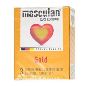 Презервативы Masculan Gold с ароматом ванили - 3 шт.