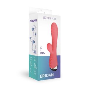 Коралловый вибратор-кролик Eridan - 21 см.