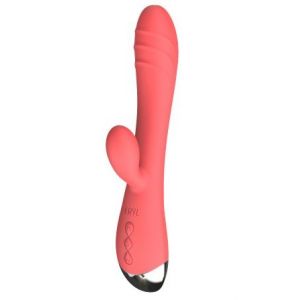 Коралловый вибратор-кролик Eridan - 21 см.