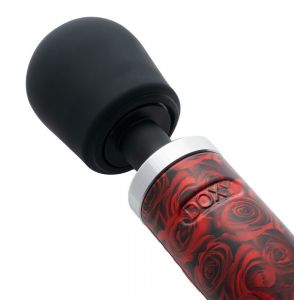 Красно-черный жезловый вибратор Doxy Die Cast с розами