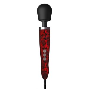 Красно-черный жезловый вибратор Doxy Die Cast с розами