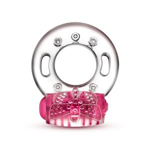 Розовое эрекционное виброкольцо Arouser Vibrating C-Ring