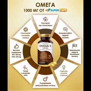 Пищевая добавка SuperCaps OMEGA-3 - 50 капсул (1000 мг)