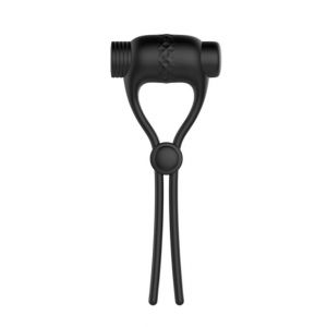 Черное перезаряжаемое эрекционное вибролассо №01 Vibrating Cock Ring