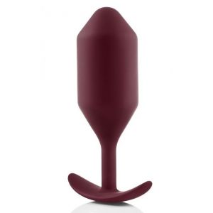 Бордовая пробка для ношения B-vibe Snug Plug 5 - 14 см.