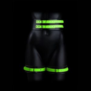 Набор для бондажа Thigh Cuffs with Belt and Handcuffs - размер L-XL