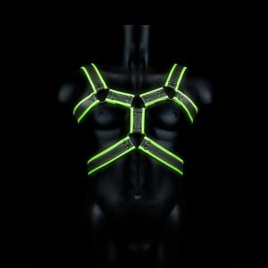 Стильная портупея Body Harness с неоновым эффектом - размер L-XL