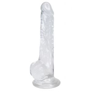 Прозрачный фаллоимитатор на присоске Lusty Jelly Dildo - 18 см.