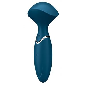 Синий вибромассажер Mini Wand-er - 16 см.