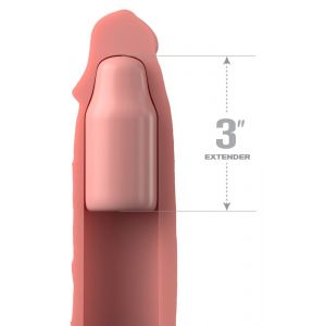 Телесная насадка-удлинитель 3 Inch Silicone Mega X-tension - 22,9 см.