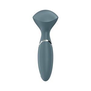 Серый вибромассажер Mini Wand-er - 16 см.