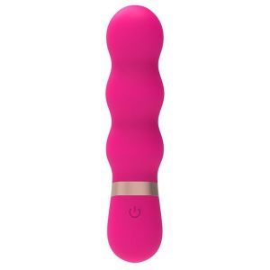 Розовый фигурный мини-вибратор Ripple Vibe - 11,9 см.