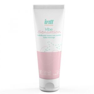 Лубрикант на водной основе Vibe Sensation с клубничным вкусом и легким вибрирующим эффектом - 50 гр.