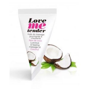 Съедобное согревающее массажное масло Love Me Tender Cocos с ароматом кокоса - 10 мл.