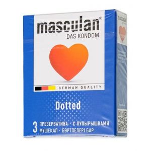 Презервативы с пупырышками Masculan Dotted - 3 шт.
