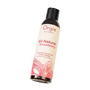 Интимный гель на водной основе All-Natural Strawberry с ароматом клубники - 150 мл.