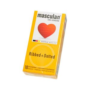 Презервативы с колечками и пупырышками Masculan Ribbed+Dotted - 10 шт.