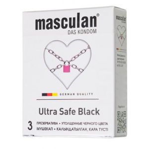 Ультрапрочные презервативы Masculan Ultra Safe Black - 3 шт.