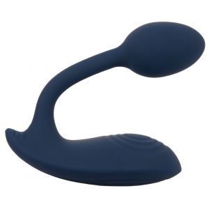 Темно-синий вибростимулятор в трусики RC Bendable Panty Vibrator