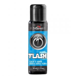 Стимулирующий гель Flash Menta Extra Forte с ароматом мяты и эффектом вибрации - 35 мл.
