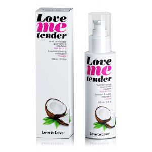 Съедобное согревающее массажное масло Love Me Tender Cocos с ароматом кокоса - 100 мл.