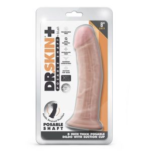 Телесный фаллоимитатор 8-Inch Thick Posable Dildo - 20,3 см.