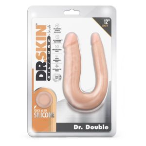 Телесный анально-вагинальный фаллоимитатор Dr. Double - 31,8 см.
