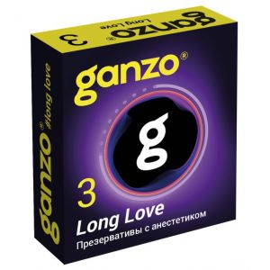 Презервативы с анестетиком для продления удовольствия Ganzo Long Love - 3 шт.