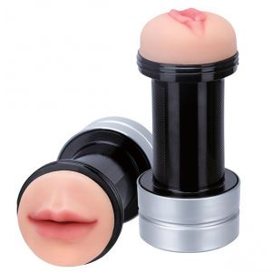 Двусторонний мастурбатор REALSTUFF 2 IN 1 HUMMER MOUTH & VAGINA - ротик и вагина