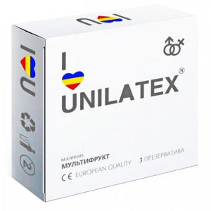 Разноцветные ароматизированные презервативы Unilatex Multifruits - 3 шт.
