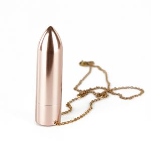 Золотистая вибропуля на цепочке Discreet Pleasure