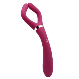 Бордовый двусторонний стимулятор Aster - 28,2 см.