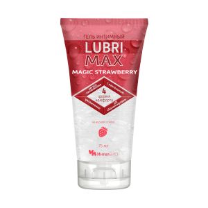 Интимный гель-смазка на водной основе Lubrimax Magic Strawberry - 75 мл.