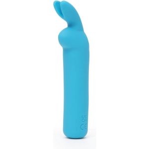 Голубая вибропуля с ушками Rechargeable Rabbit Ears Bullet Vibrator