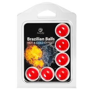 Набор из 6 шариков с массажным маслом Brazilian Balls с охлаждающим и разогревающим эффектом