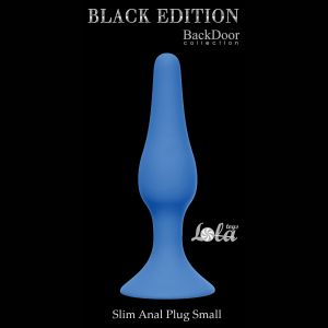 Синяя малая анальная пробка Slim Anal Plug Small - 10,5 см.