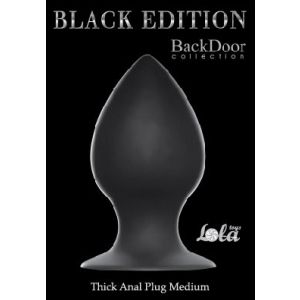 Чёрная анальная пробка Thick Anal Plug Medium - 9,5 см.